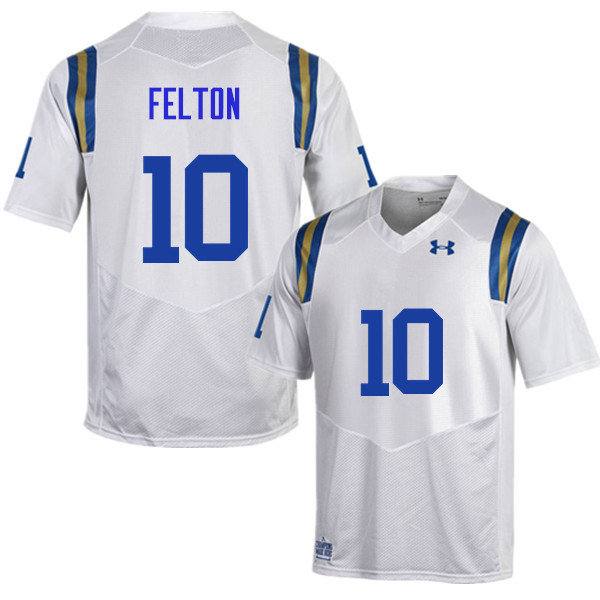 Men #10 Demetric Felton UCLA Bruins Under Armour College Football Jerseys Sale-White - Click Image to Close